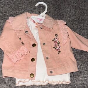 Little lass baby shirt and jacket set girls size 3-6 month nwt